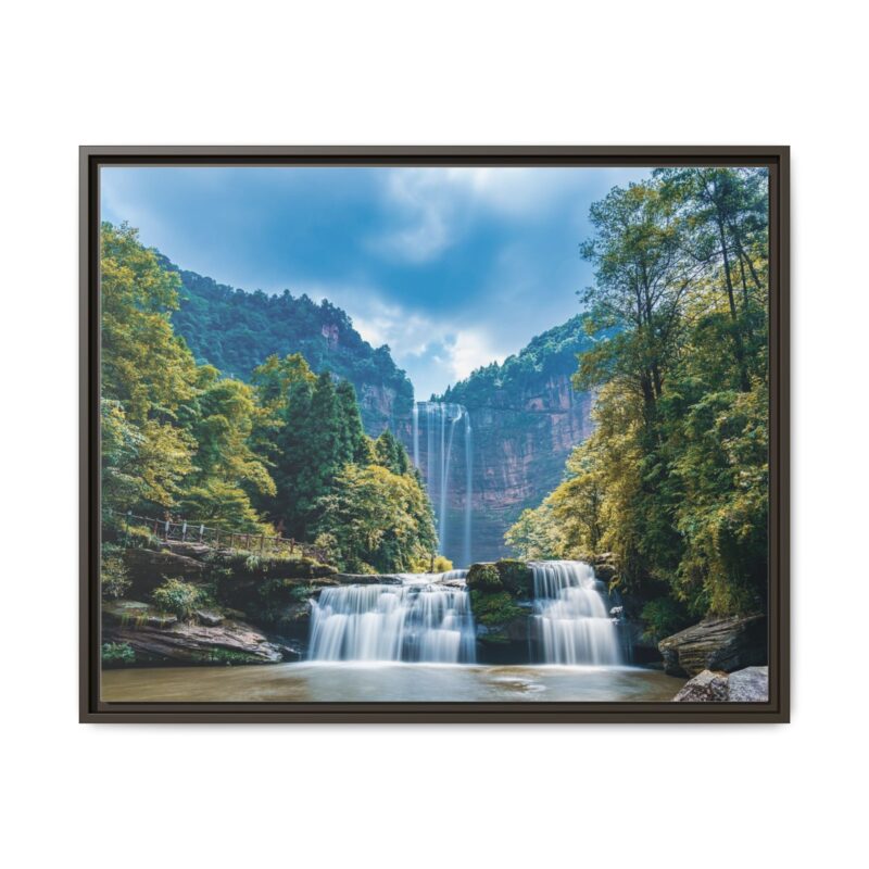 Canvas Wall Art - Waterfall Mountain Landscape - Image 126