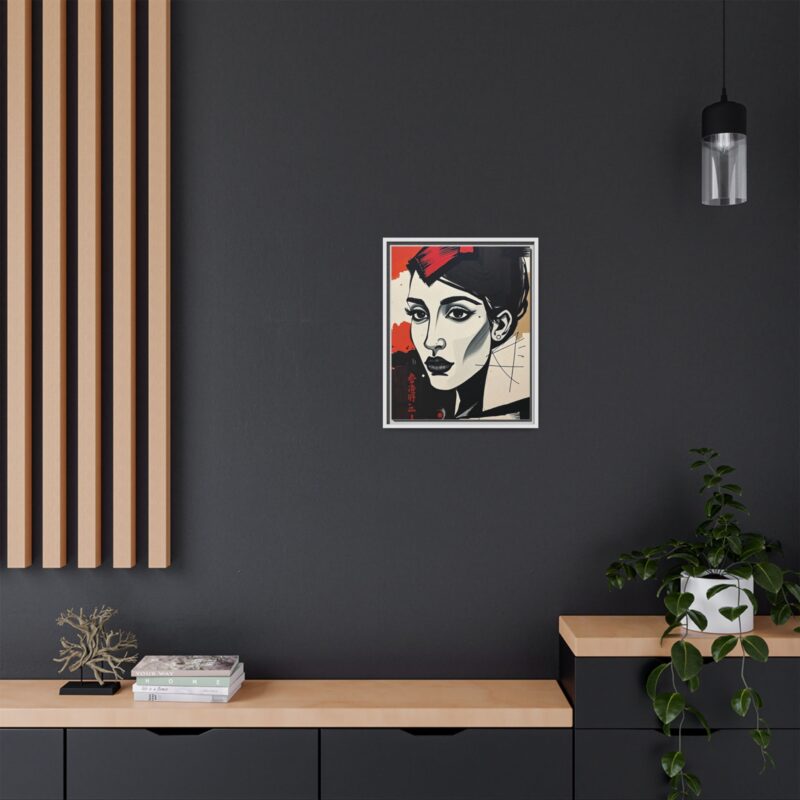 Wall Art Print of A black and white abstract portrait of a woman's face - Image 57