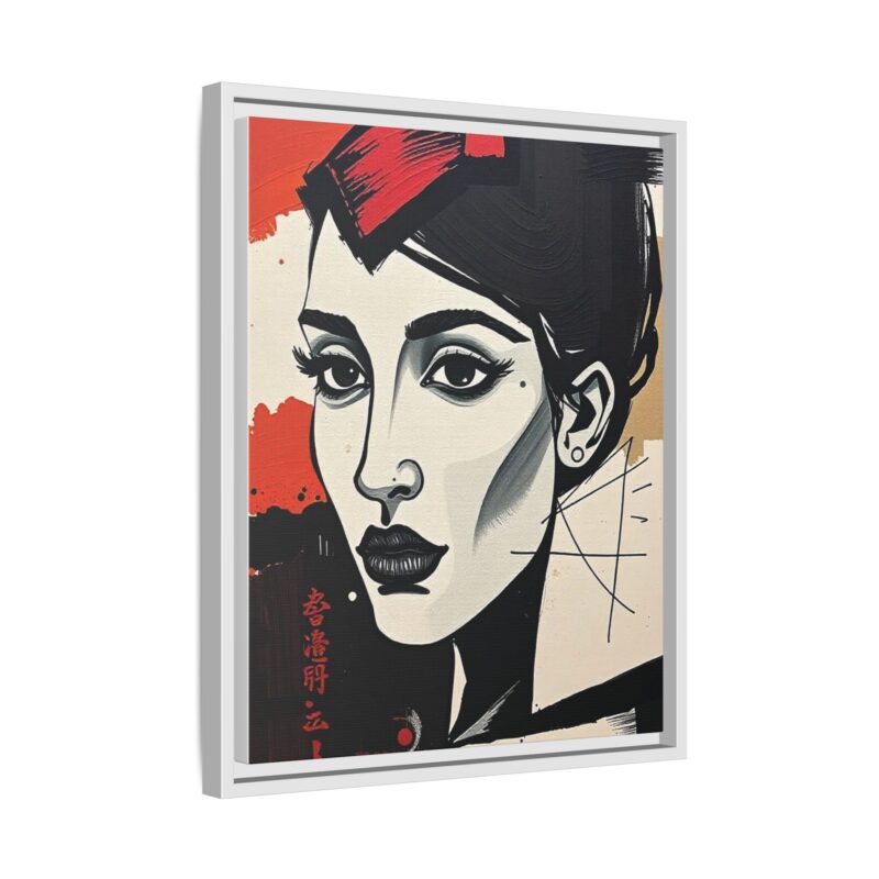Wall Art Print of A black and white abstract portrait of a woman's face - Image 59