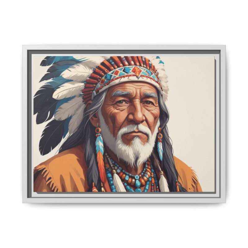 Matte Canvas, Framed elderly Native American man - Image 62