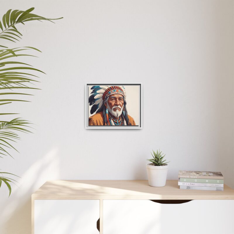 Matte Canvas, Framed elderly Native American man - Image 56