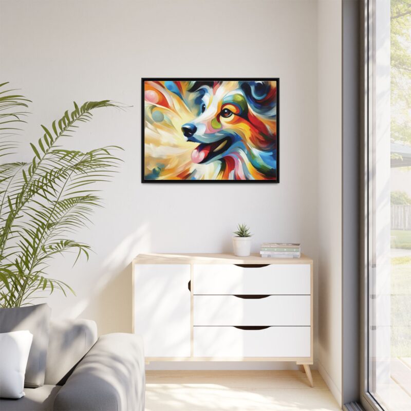 Matte Canvas, Framed Colorful Abstract Dog Canvas Art for Modern Wall Decor - Image 39