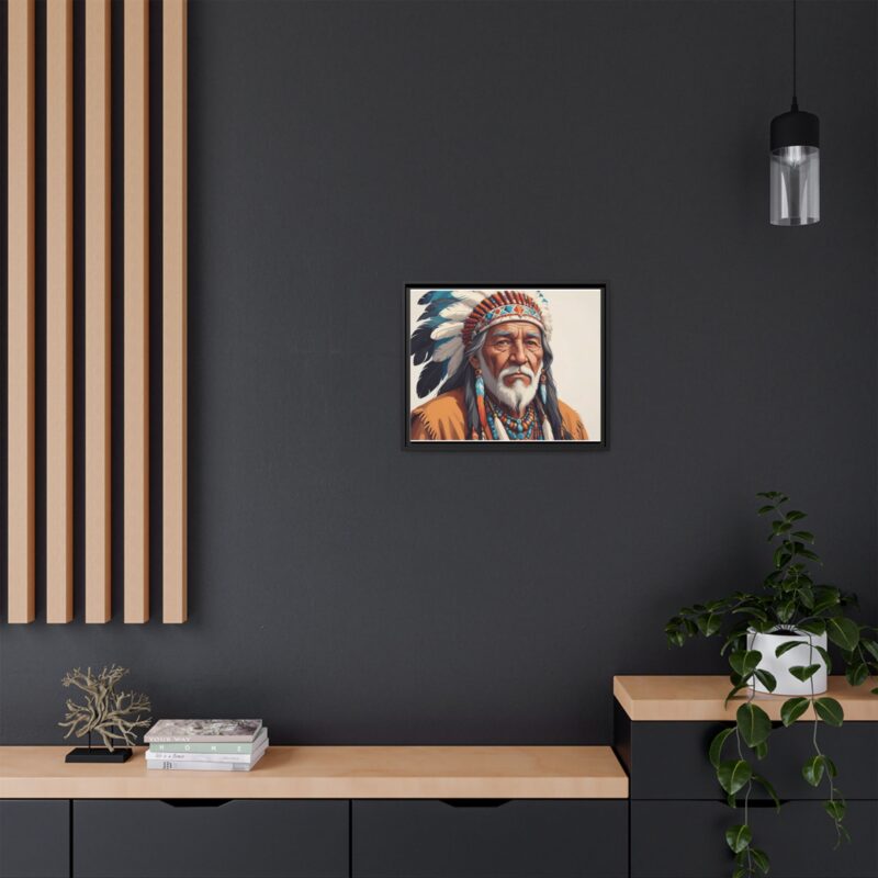 Matte Canvas, Framed elderly Native American man - Image 17