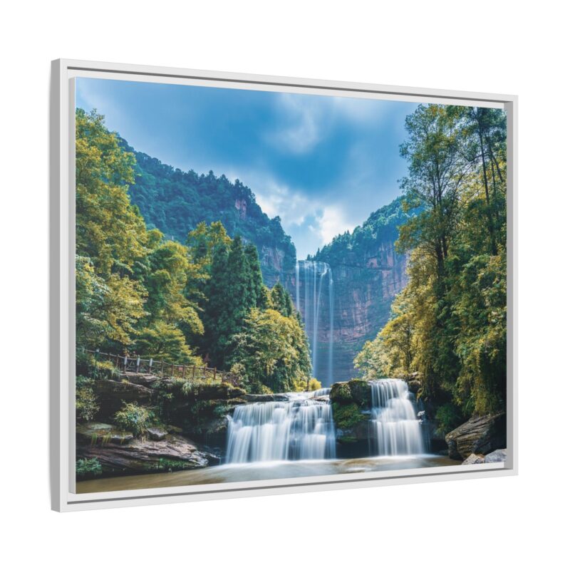 Canvas Wall Art - Waterfall Mountain Landscape - Image 102