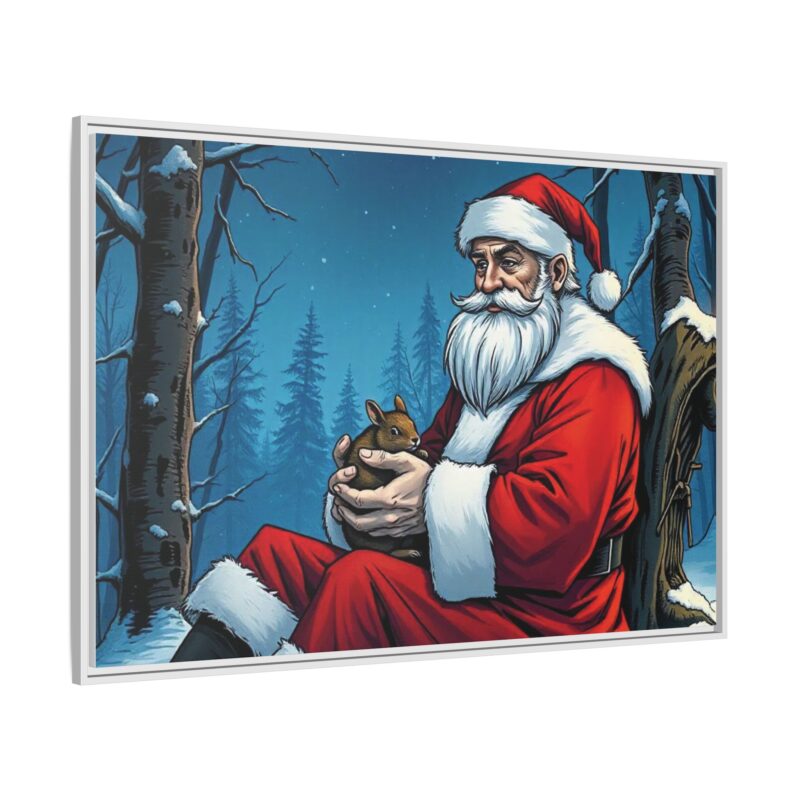 Canvas Art of Santa's Gentle Moment in the Snowy Woods - Image 119