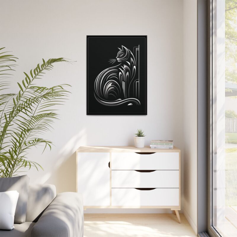 Unique and Eye-Catching: Black Cat Art Deco Wall Decor