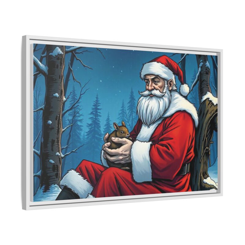 Canvas Art of Santa's Gentle Moment in the Snowy Woods - Image 87