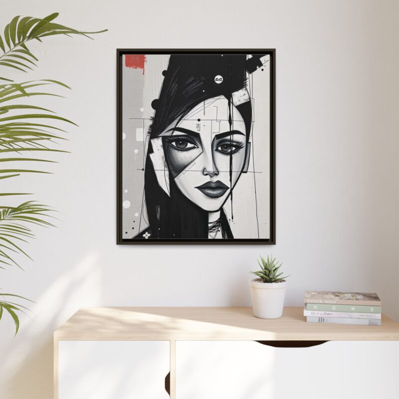 Canvas Art on An elegant and modern black-and-white abstract portrait - Image 92