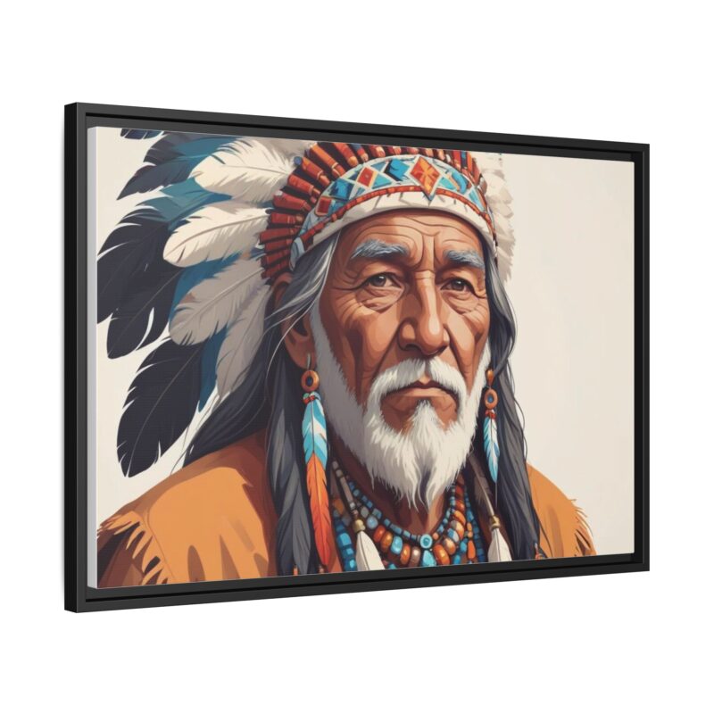 Matte Canvas, Framed elderly Native American man - Image 27