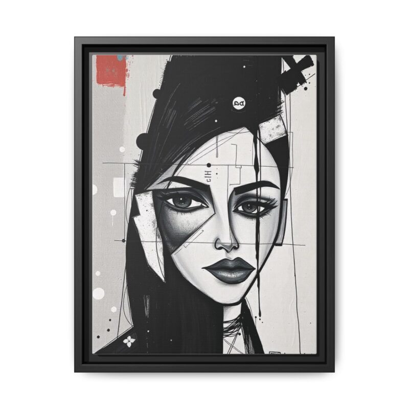 Canvas Art on An elegant and modern black-and-white abstract portrait - Image 14