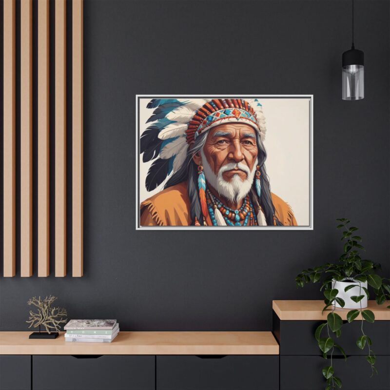 Matte Canvas, Framed elderly Native American man - Image 109