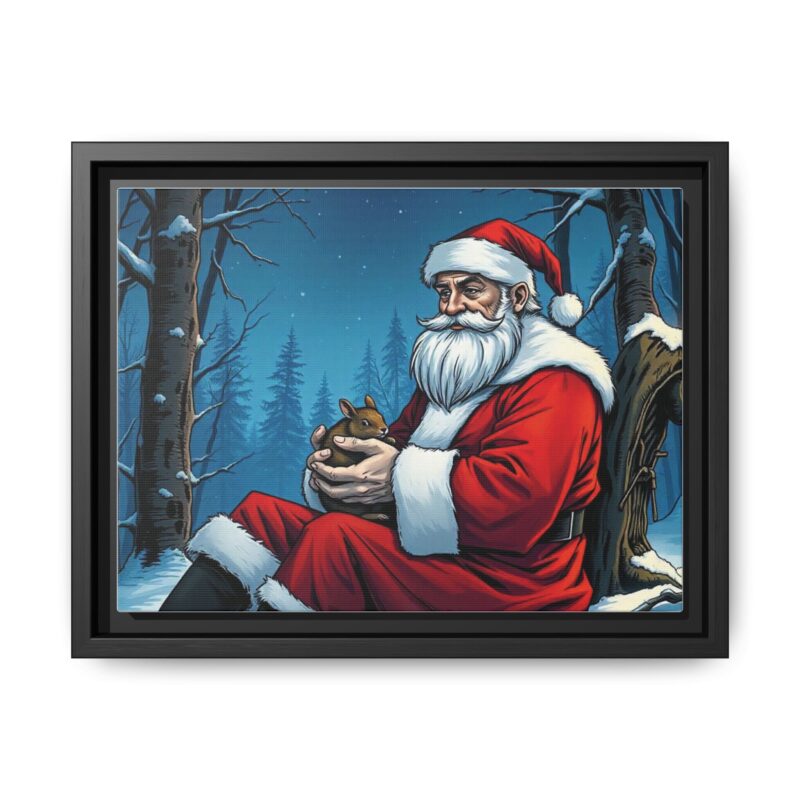 Canvas Art of Santa's Gentle Moment in the Snowy Woods - Image 6