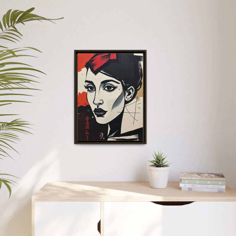 Wall Art Print of A black and white abstract portrait of a woman's face - Image 64
