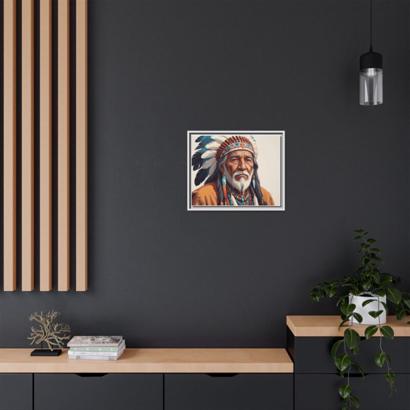 Matte Canvas, Framed elderly Native American man - Image 69