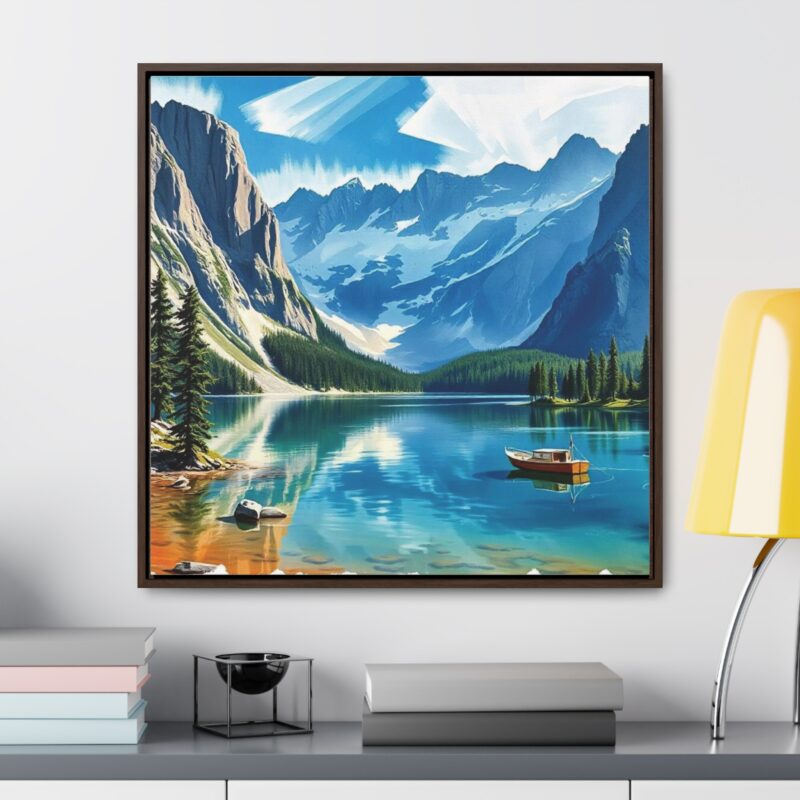 Canvas Wrap Mountain Lake Wall Art - Image 56