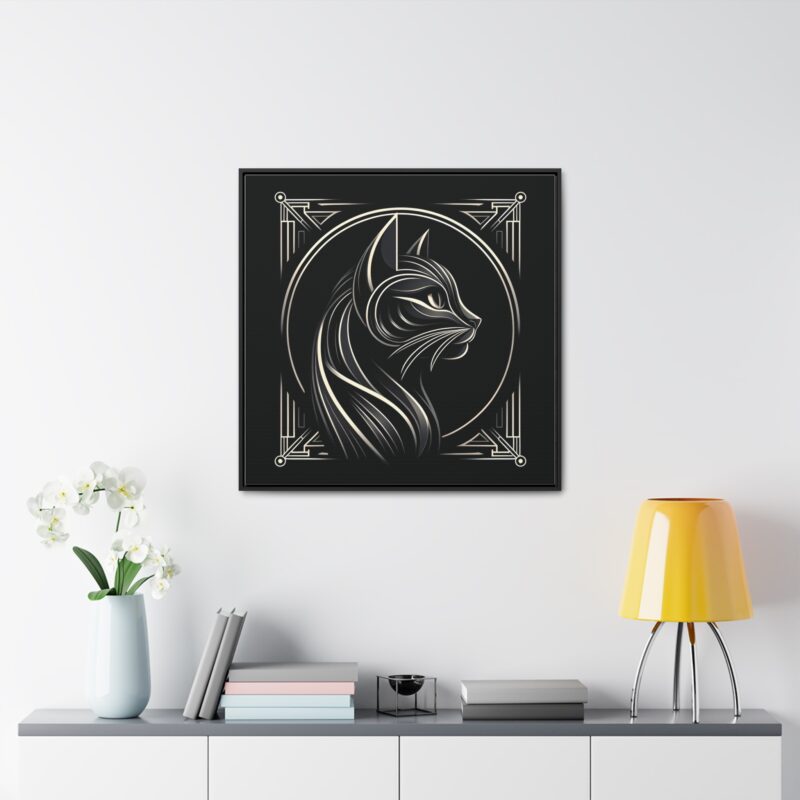 Sophisticated Black Cat in Art Deco Style - Elegant Metallic Wall Art - Image 36