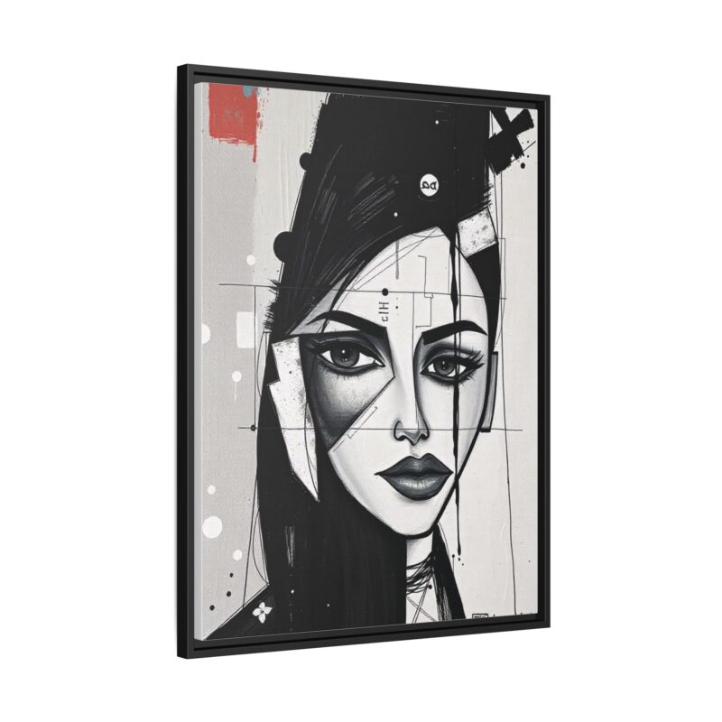 Canvas Art on An elegant and modern black-and-white abstract portrait - Image 27