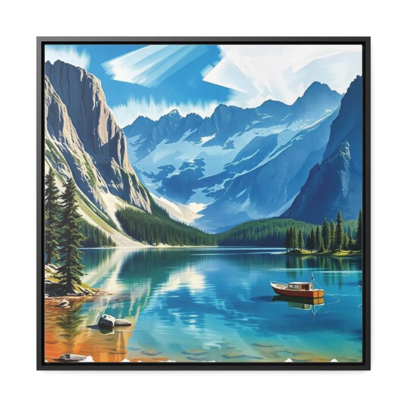 Canvas Wrap Mountain Lake Wall Art - Image 33