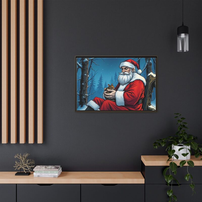 Canvas Art of Santa's Gentle Moment in the Snowy Woods - Image 95