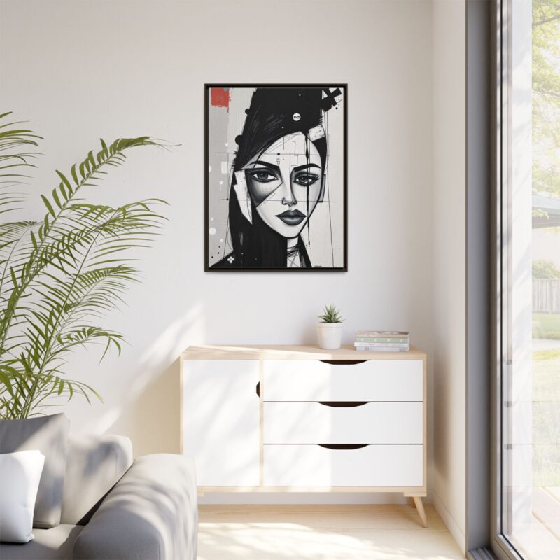 Canvas Art on An elegant and modern black-and-white abstract portrait - Image 80