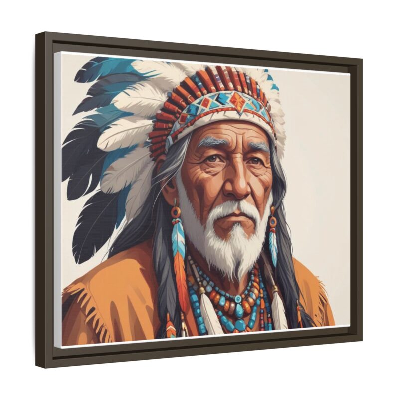 Matte Canvas, Framed elderly Native American man - Image 67