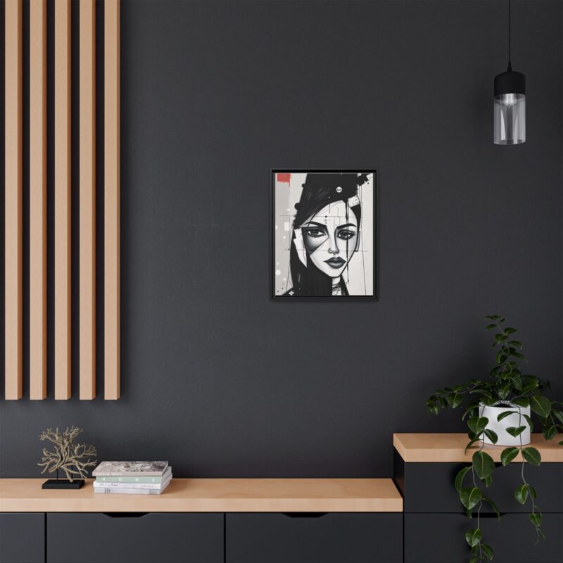 Canvas Art on An elegant and modern black-and-white abstract portrait - Image 17
