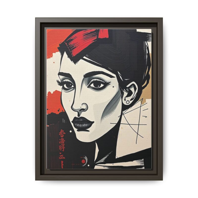 Wall Art Print of A black and white abstract portrait of a woman's face - Image 30