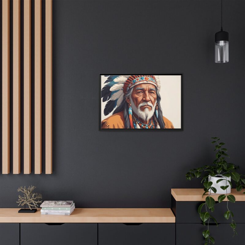 Matte Canvas, Framed elderly Native American man - Image 25