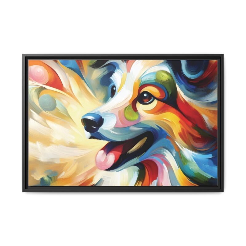 Matte Canvas, Framed Colorful Abstract Dog Canvas Art for Modern Wall Decor - Image 25