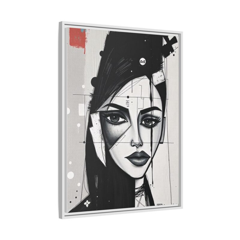 Canvas Art on An elegant and modern black-and-white abstract portrait - Image 75