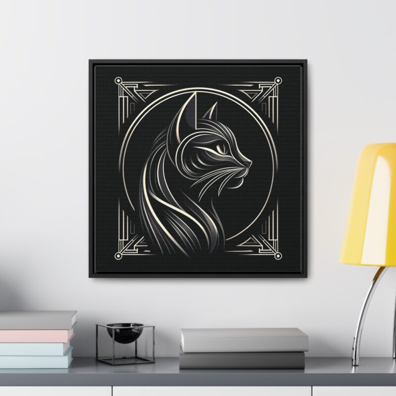 Sophisticated Black Cat in Art Deco Style - Elegant Metallic Wall Art - Image 26