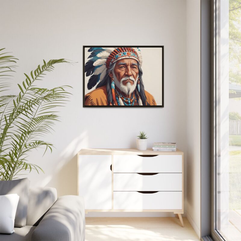 Matte Canvas, Framed elderly Native American man - Image 108