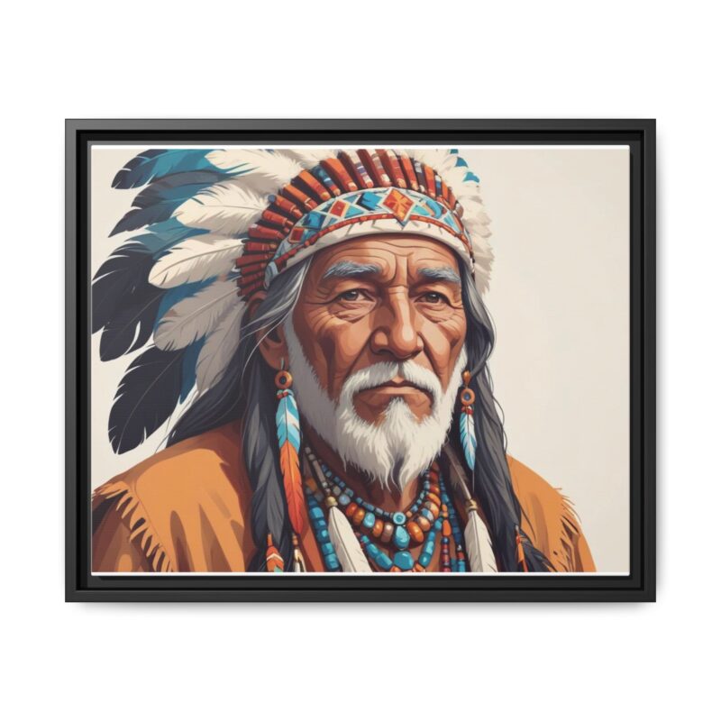 Matte Canvas, Framed elderly Native American man - Image 18