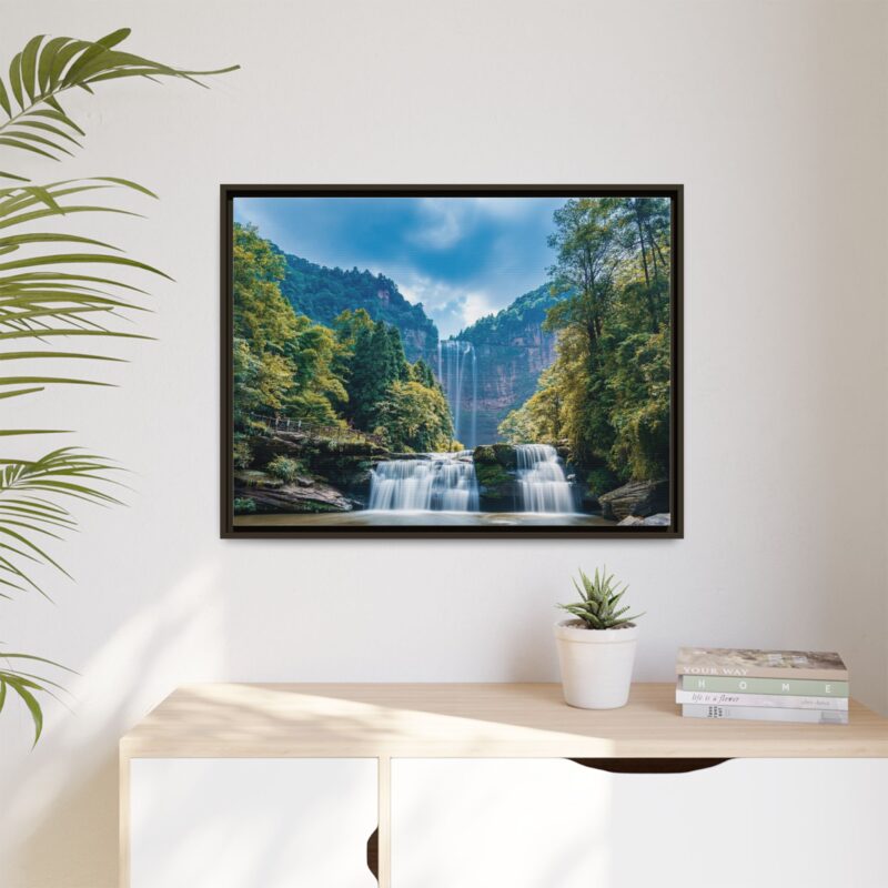 Canvas Wall Art - Waterfall Mountain Landscape - Image 91