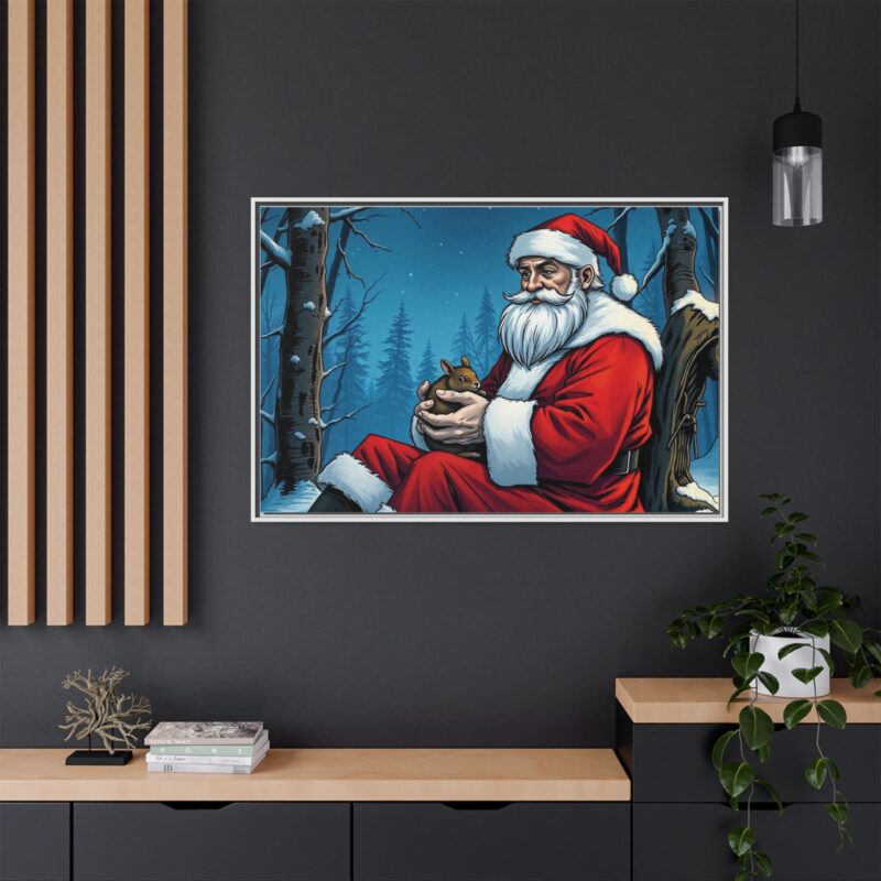 Canvas Art of Santa's Gentle Moment in the Snowy Woods - Image 117