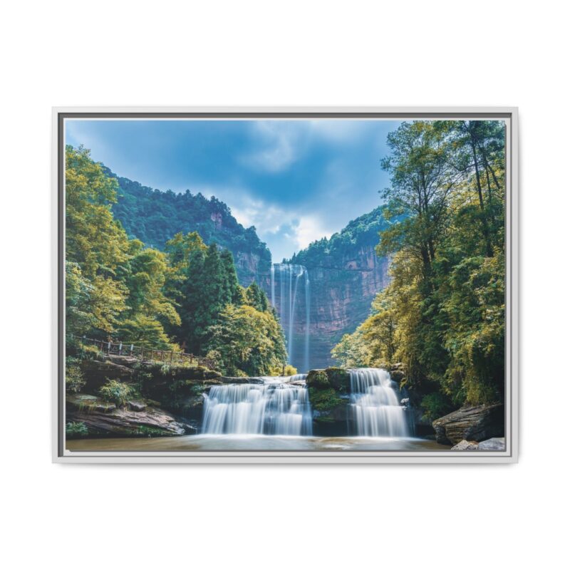 Canvas Wall Art - Waterfall Mountain Landscape - Image 93