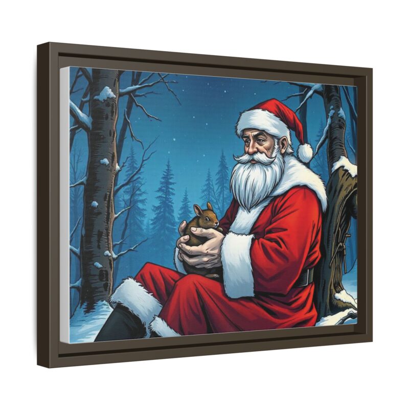 Canvas Art of Santa's Gentle Moment in the Snowy Woods - Image 59