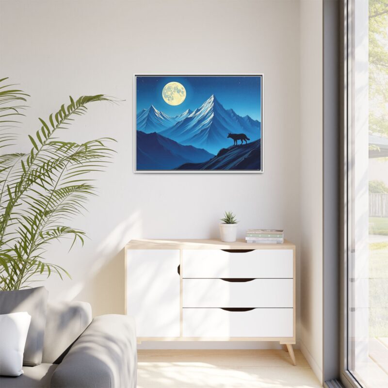 Canvas Wall Art: Moonlit Mountain Landscape - Image 112