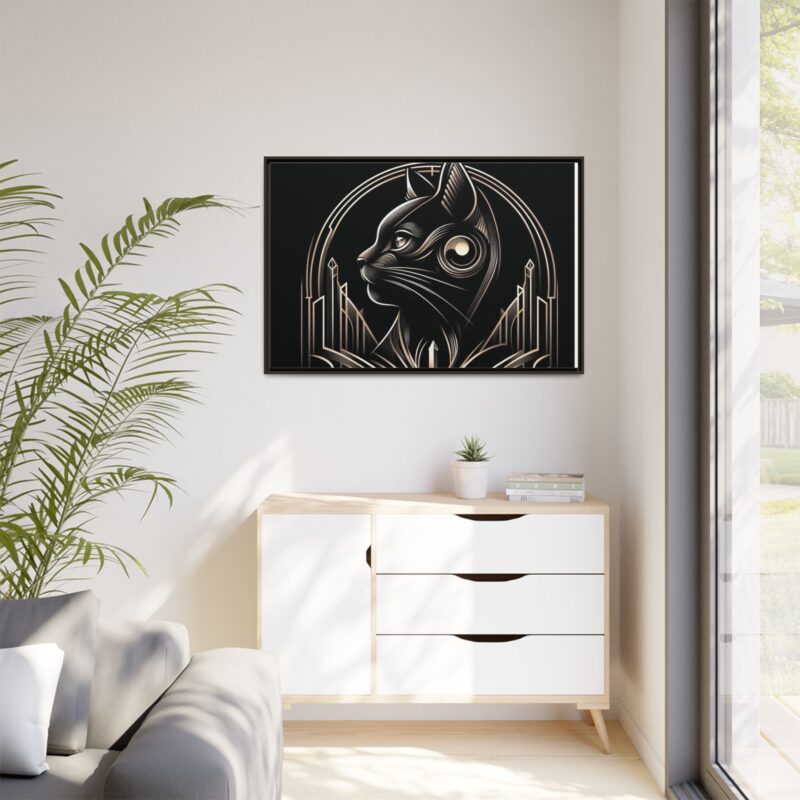 Elegant Art Deco Black Cat Canvas - Dark and Luxurious Wall Art Design - Image 47