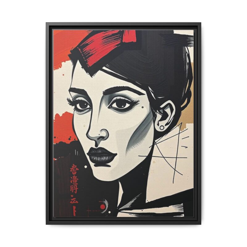 Wall Art Print of A black and white abstract portrait of a woman's face - Image 22