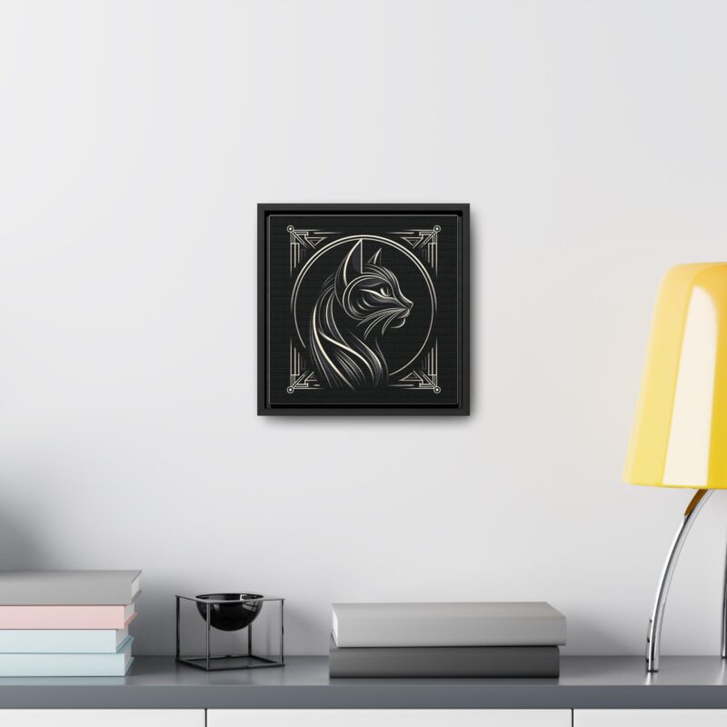 Sophisticated Black Cat in Art Deco Style - Elegant Metallic Wall Art - Image 11
