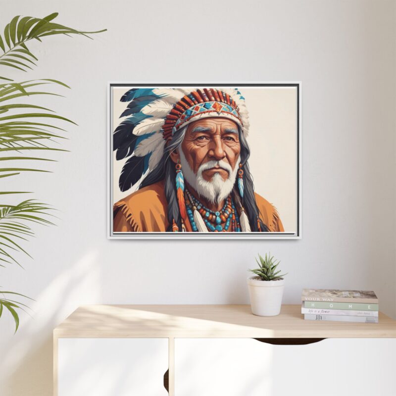 Matte Canvas, Framed elderly Native American man - Image 132