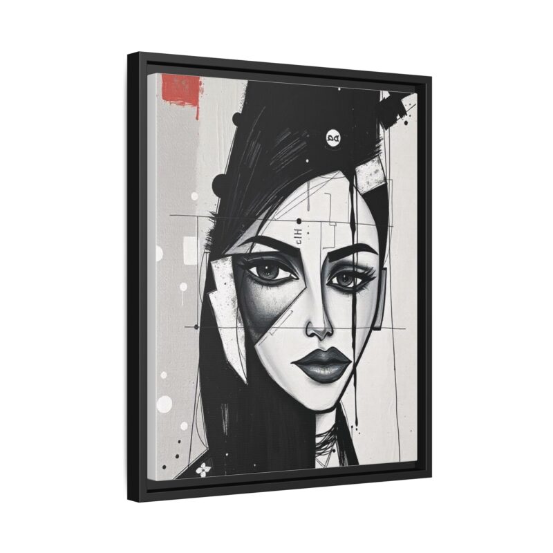 Canvas Art on An elegant and modern black-and-white abstract portrait - Image 19