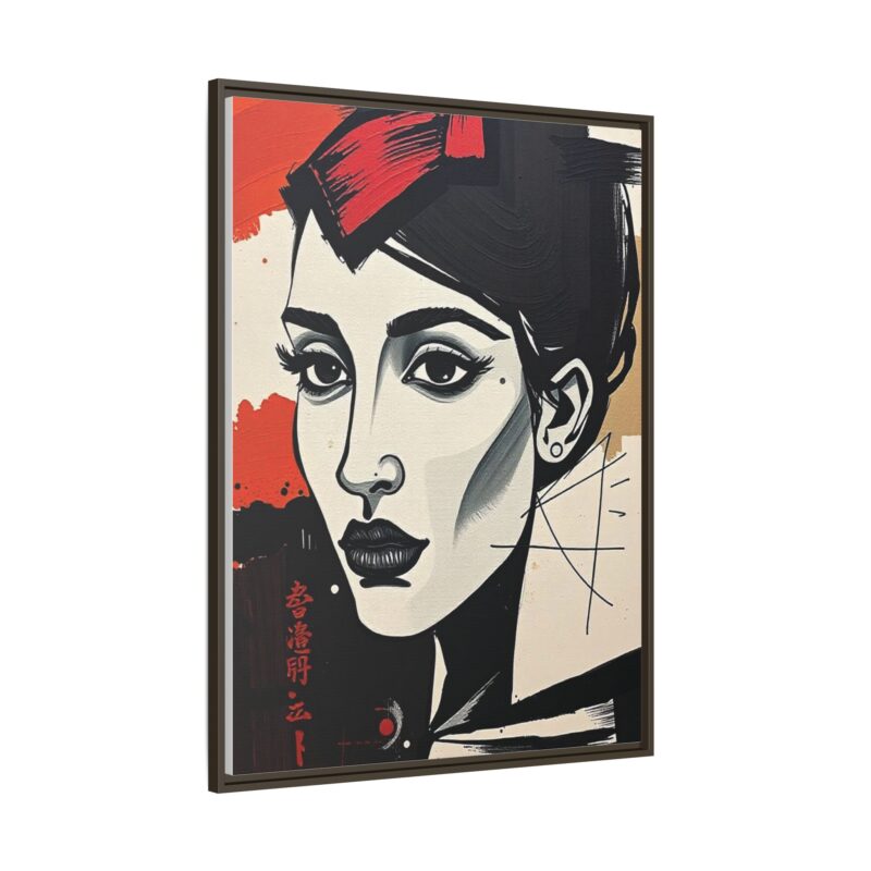 Wall Art Print of A black and white abstract portrait of a woman's face - Image 79