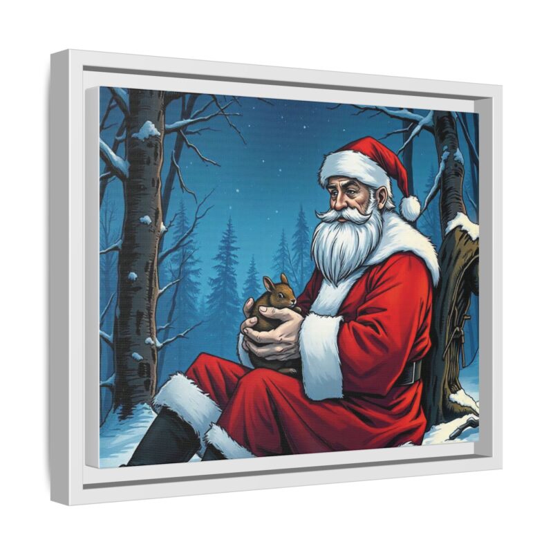 Canvas Art of Santa's Gentle Moment in the Snowy Woods - Image 55