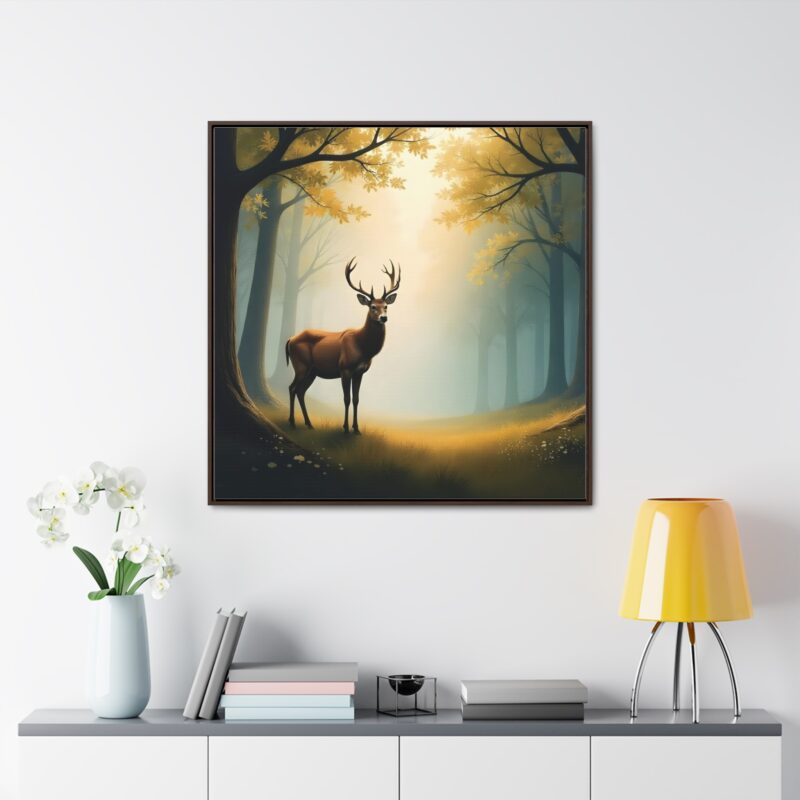 Canvas Wraps - Graceful Deer in Misty Forest Wall Art - Image 48