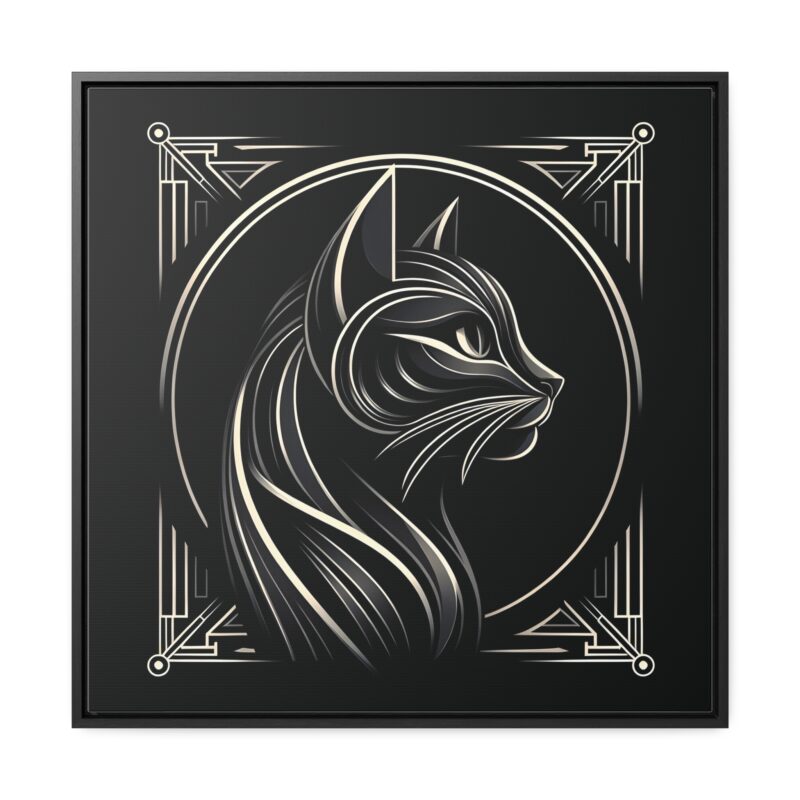 Sophisticated Black Cat in Art Deco Style - Elegant Metallic Wall Art - Image 32