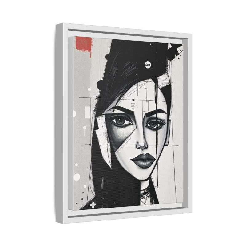 Canvas Art on An elegant and modern black-and-white abstract portrait - Image 43