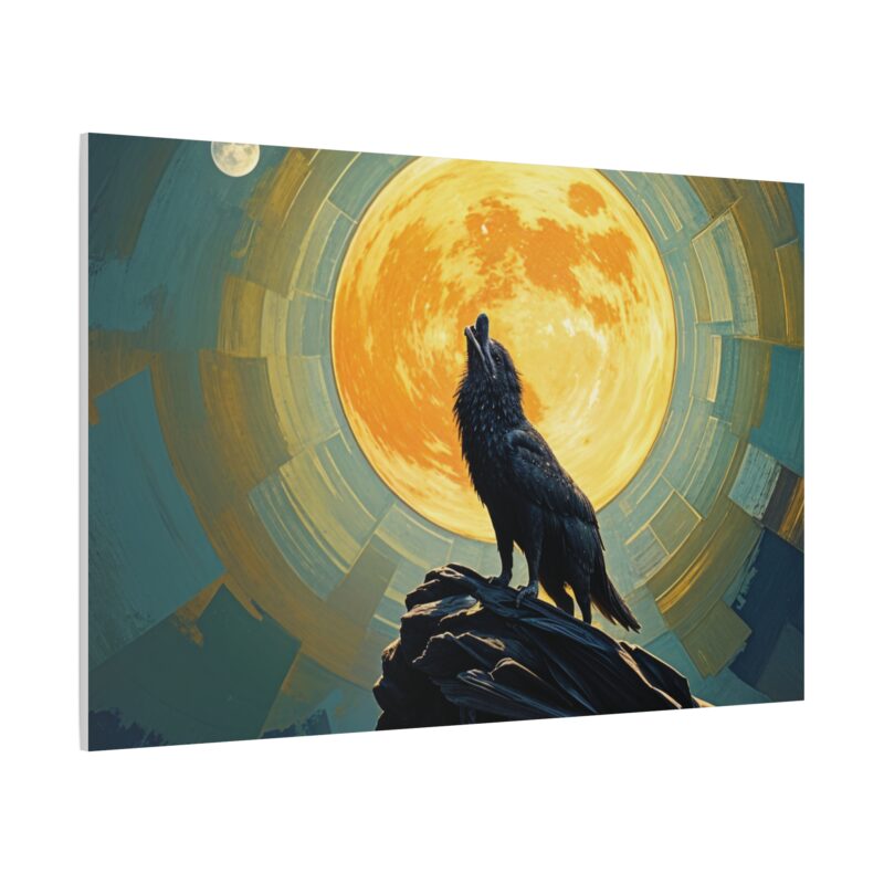 Wolf Howling at the Full Moon Canvas Print Wall Art - Image 66