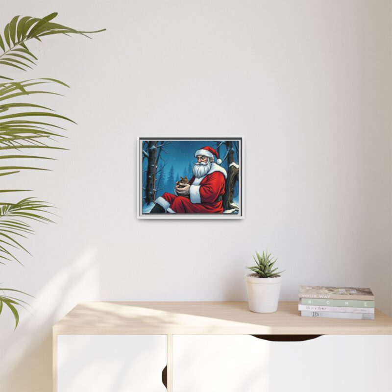 Canvas Art of Santa's Gentle Moment in the Snowy Woods - Image 64